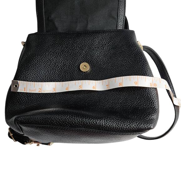 EUC A New Day Convertible Crossbody Vegan Leather Flap Closure Backpack Black - Picture 10 of 12
